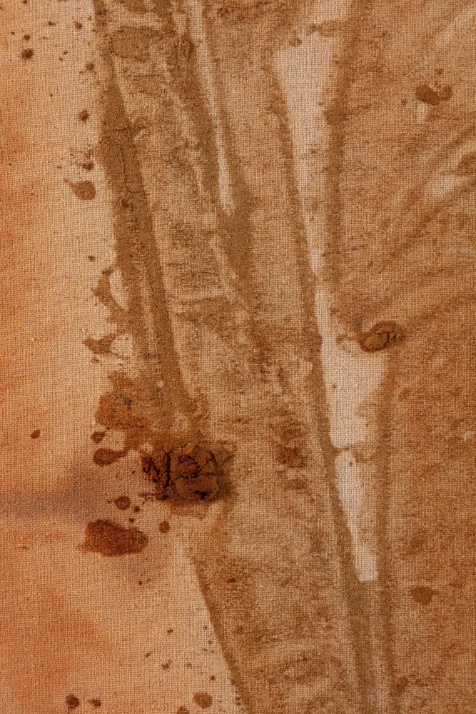 Kader Attia
Untitled&amp;nbsp;(detail)
2020
Henna and thread on canvas
75 3/4 x 52 3/4 x 1 inches (192.4 x 134 x 2.5 cm)