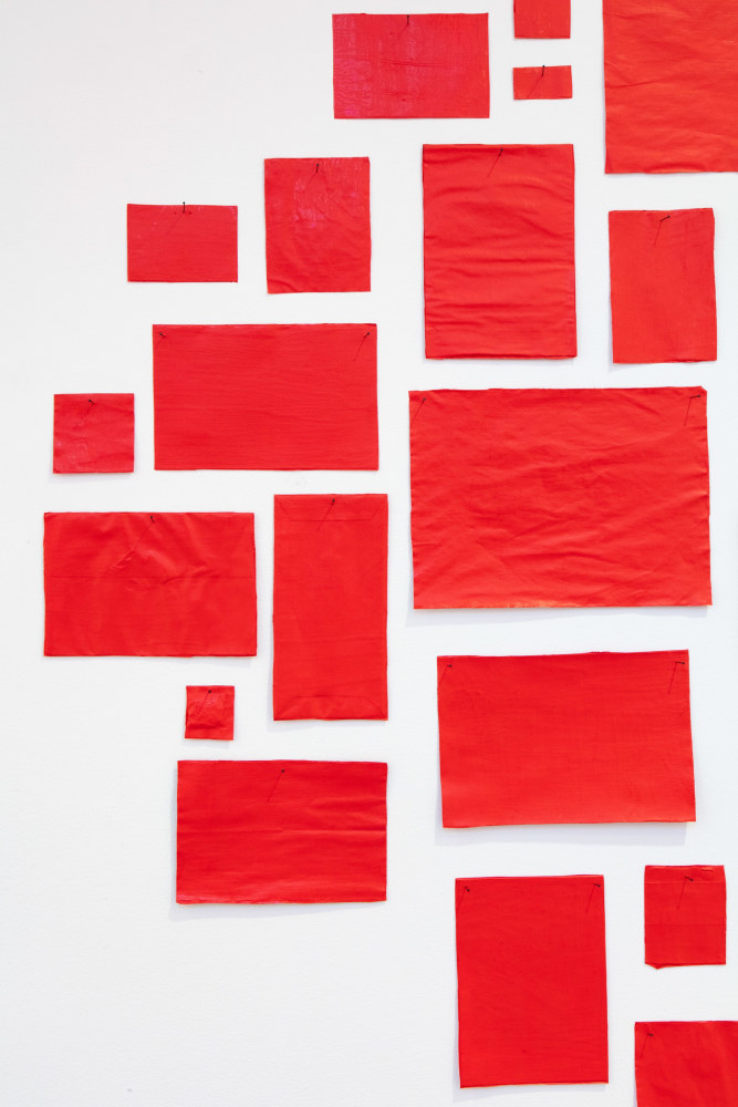 Abraham Cruzvillegas
Blind self portrait having two pints of local beer, after watching &amp;lsquo;Nuestro tiempo&amp;rsquo; by Carlos Reygadas, intending to read on the way back home &amp;lsquo;No contar todo&amp;rsquo; by Emiliano Monge, having eaten a couple of disgusting summer rolls, while waiting to visit again Constantin Brancusi studio, thinking on what&amp;rsquo;s happening in Venezuela today, listening to &amp;lsquo;La Culebra&amp;rsquo; by &amp;nbsp;the magnificent Beny Mor&amp;eacute;, with a mild fever maybe related to forgetting my scarf and my hat when visiting the evolution gallery at the Jardin des Plantes, on a gloomy Wednesday (detail)
2019
Acrylic paint on newspaper clippings, cardboard, photographs, drawings, postcards, envelopes, tickets, vouchers, letters, posters, flyers, cards, recipes, napkins and steel pins on wall
Dimensions variable (installation of 180 pieces)