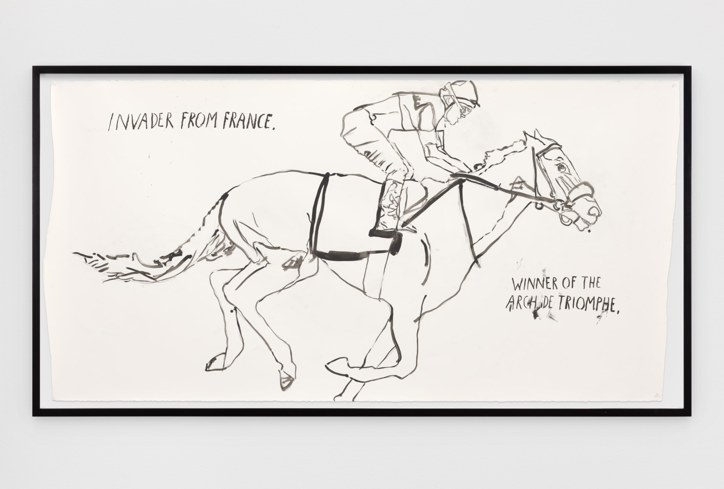 Raymond Pettibon
No Title (Invader from France.)
2019
Ink and graphite on paper
45 1/4 x 86 inches (114.9 x 218.4 cm)
$100,000

DOUBLE CLICK IMAGE FOR MORE VIEWS