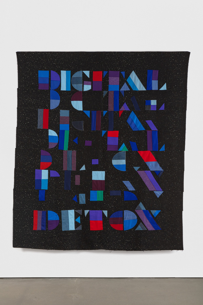 Digital Detox
2020
Mixed fabrics
115 x 102 1/4 x 3 inches (292.1 x 259.7 x 7.6 cm)