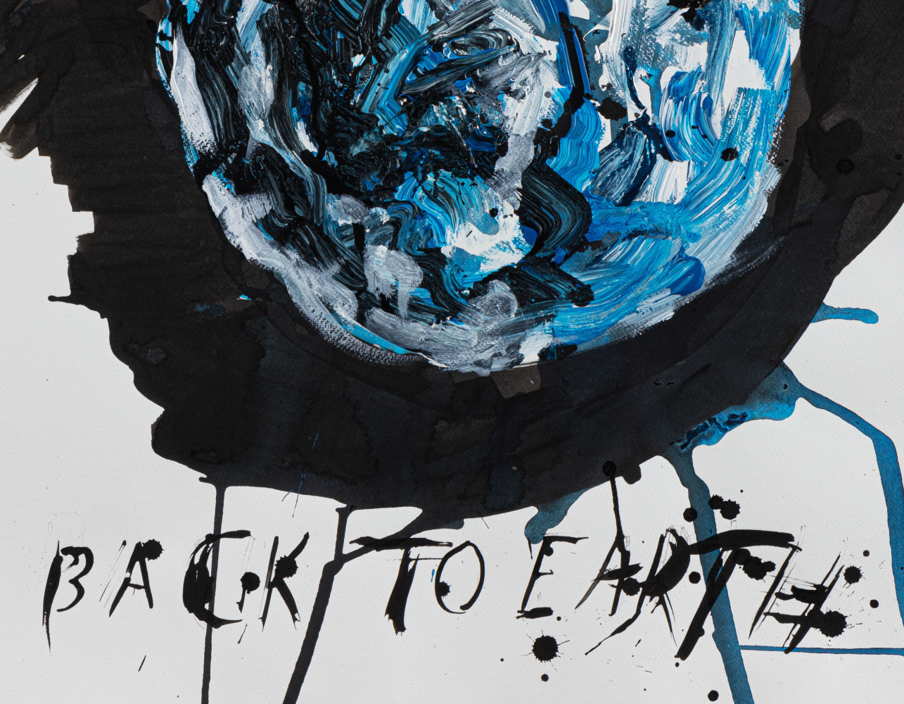 Raymond Pettibon
No Title (Back to Earth) (detail)
2020
Ink and acrylic on paper
41 3/8 x 29 1/2 inches (105.1 x 74.9 cm)