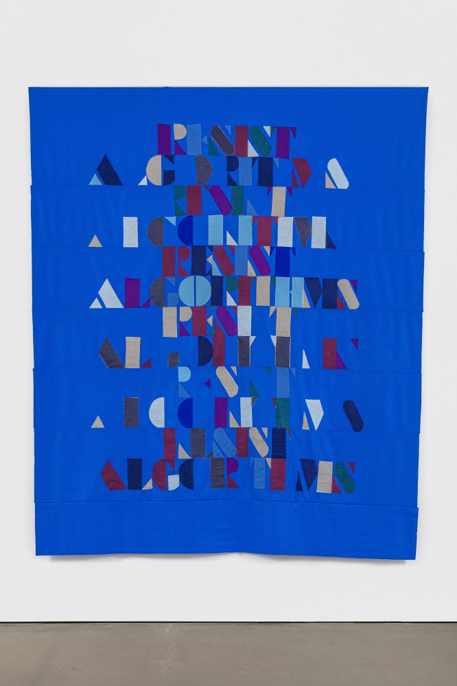 Resist Algorithms
2020
Mixed fabrics
118 x 98 1/2 x 3 inches (299.7 x 250.2 x 7.6 cm)