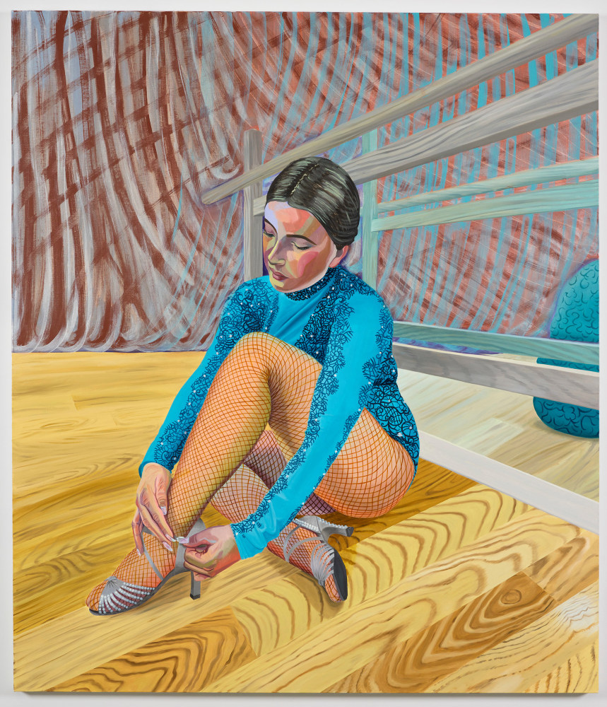 Aliza Nisenbaum
The Ankle Strap
2024
Oil on linen
66 x 57 x 1 1/2 inches (167.6 x 144.8 x 3.8 cm)