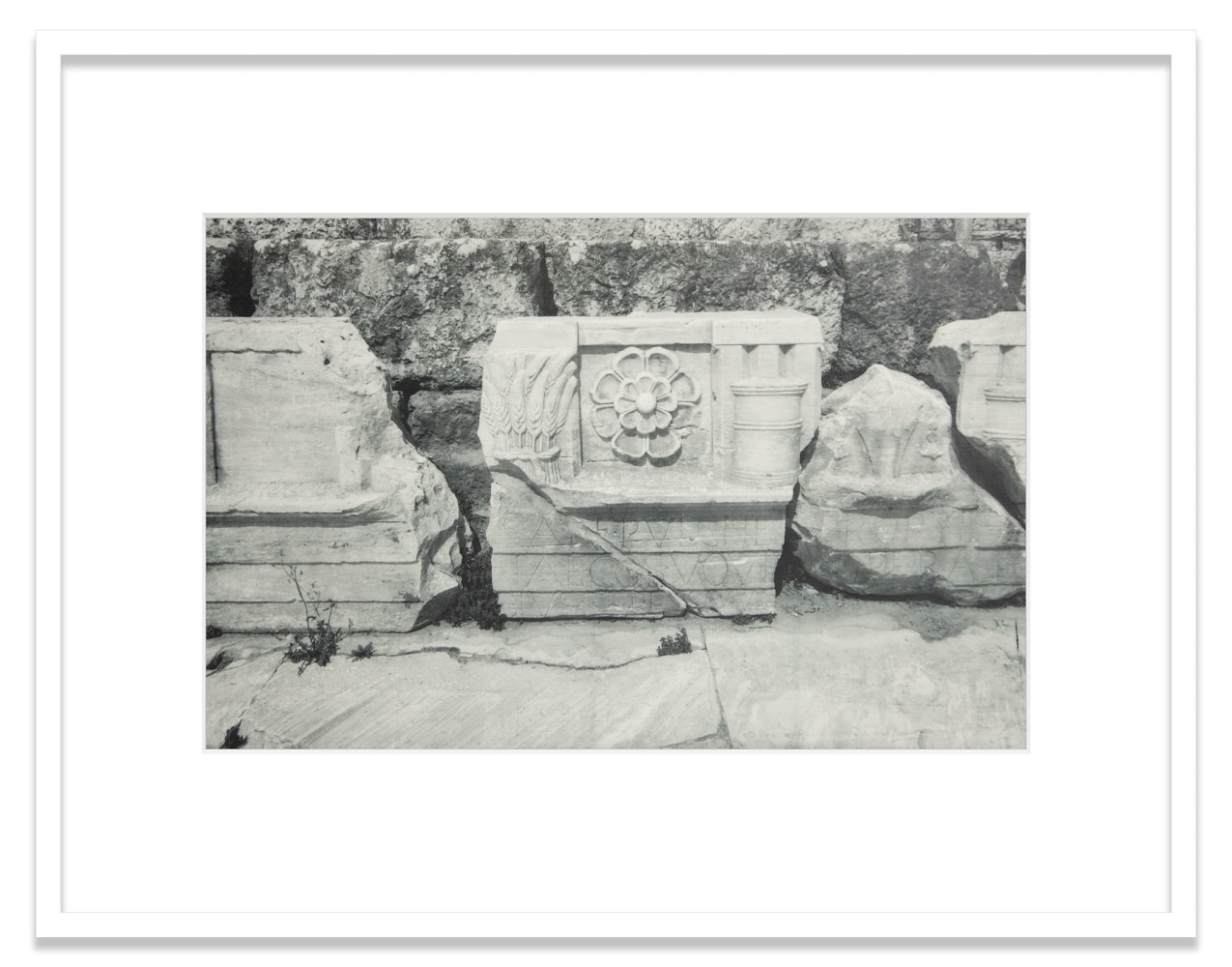 Eleusis. Mixed Doric and Ionic entablature fragments
2020
Oil pigment, electrostatic print on polyester (Winsor &amp;amp; Newton Artists&amp;#39; Oil Color, HP Color&amp;nbsp;LaserJet CP5225&amp;nbsp;on Pronto Plate)&amp;nbsp;
Image Dimensions:&amp;nbsp;11 1/2 x 17 1/4 inches (29.2 x 43.8 cm)
Framed Dimensions:&amp;nbsp;18 &amp;frac34; x 24 inches (47.6 x 61 cm)
Variable edition of 5 + 1AP