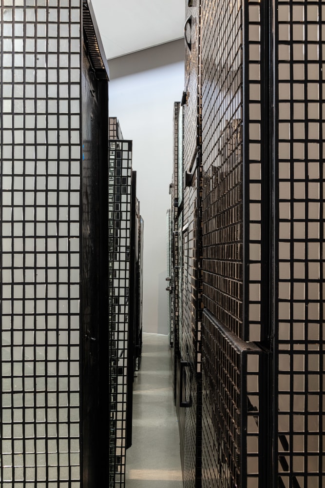 Kader Attia
Untitled (Skyline)
2007
Refrigerators, mirror fragments

Dimensions variable