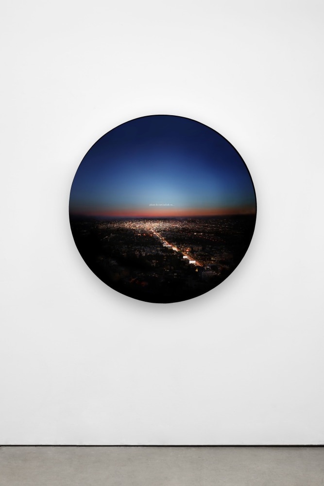 please do not include us...: Aperture series
2020
Chromogenic transparency on acrylic in aluminum lightbox with LEDs
46 1/4 inches (117.5 cm) diameter
7 1/2 inches (19.1 cm) depth
​Edition of 4, 2 APs
&amp;nbsp;