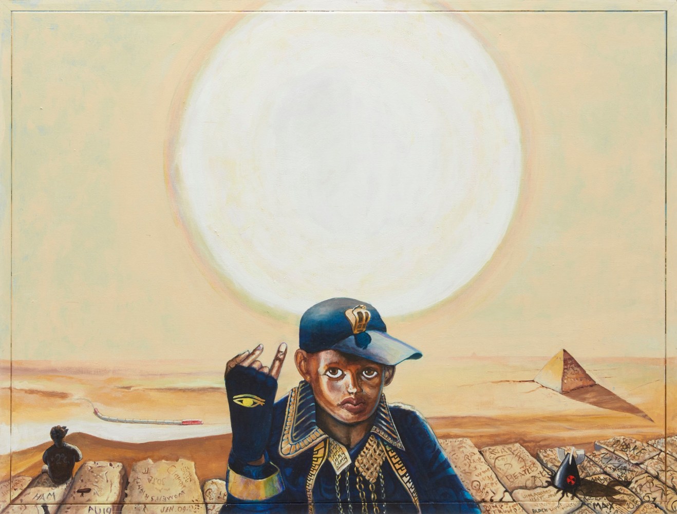 Jim Adams
Nubian Express (Little Pharaoh), 2019&amp;nbsp;
Acrylic on canvas, hand-painted artist frame
31.5 x 41.5 in