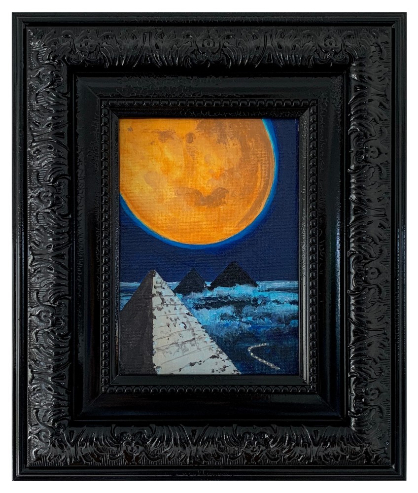 Jim Adams
Nubian Express (Night Train), 2019
Acrylic on canvas, hand-painted artist frame

10 x 12 x 1.5 in framed