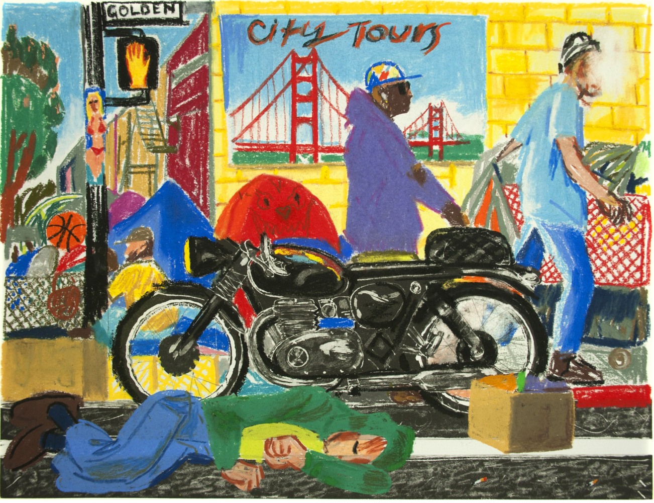 Erik Olson
San Francisco, 2020
Oil pastel on copper plate etching
BFK Rives&amp;nbsp;cotton satin paper, 300 gsm
12.8 x 16.7 in (32.5 x 42.5 cm) Image size
16.9 x 20.9 in (43 x 53 cm) Paper size