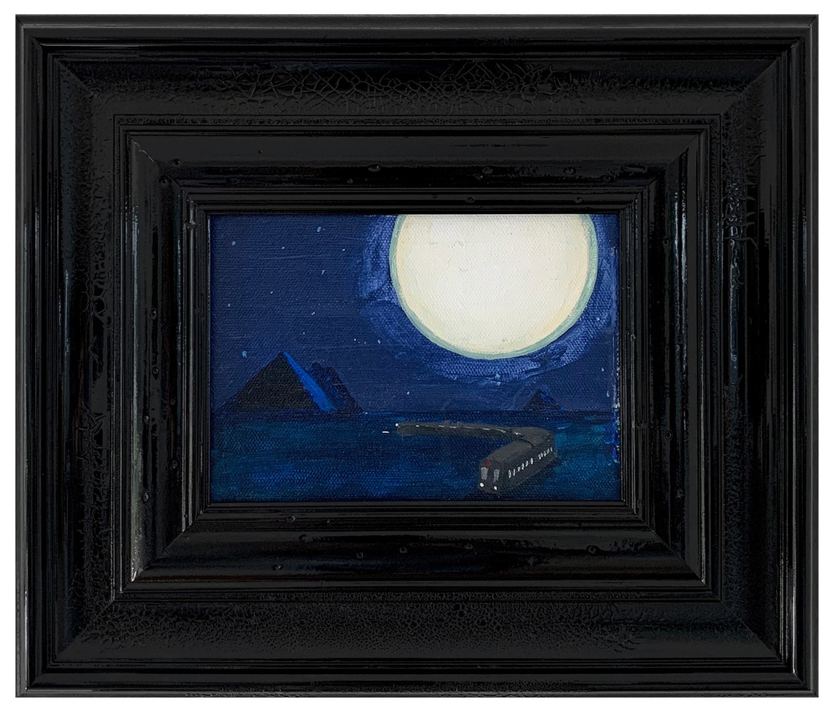 Jim Adams
Nubian Express (Blue Moon), 2019
Acrylic on panel
11.5 x 13.5 x 1.25&amp;nbsp;in. framed