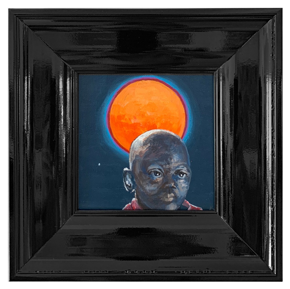 Jim Adams
Young Haephestus (Vulcan), 2019
Acrylic on canvas, hand-painted artist frame
10.5 x 10.5 x 1.75 in. framed