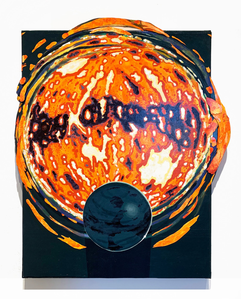 Jim Adams
Minor Sun 4 (Red Sun),&amp;nbsp;2001
Acrylic on&amp;nbsp;canvas and ragboard, hand-painted artist frame
51 x 42.5 in.&amp;nbsp;