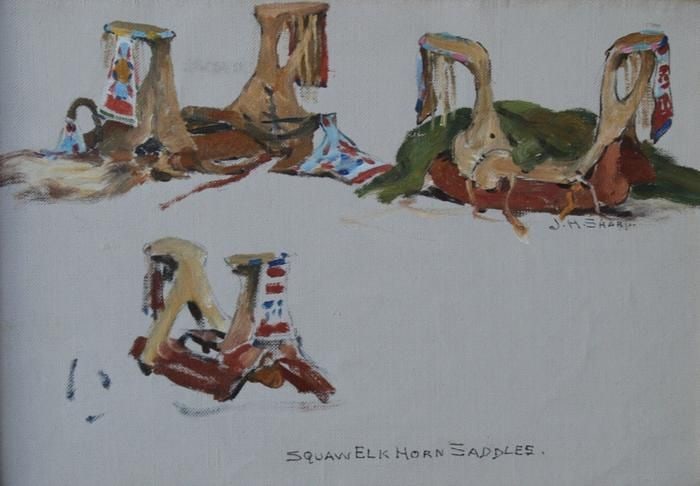 Squaw Elk Horn Saddles, oil on canvas, 9 x 13 inches, TOG4559