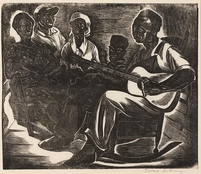 The Musician, wood engraving, 7 3/4 x 9 1/8 inches, TOG5949