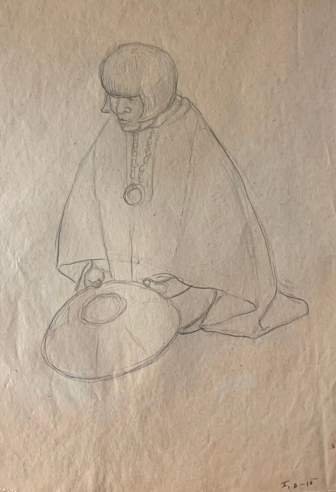 Will Shuster (1893&amp;ndash;1969),&amp;nbsp;Study of Maria Martinez,&amp;nbsp;graphite on brown paper, 11 x 8 1/2 inches, NP66