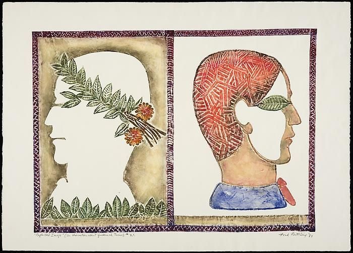 Refracted Image (An Observation about Fraternal Twins), 1st state, ed. no. 21, embossed painting,&amp;nbsp;25 x 34 inches,&amp;nbsp;OC35