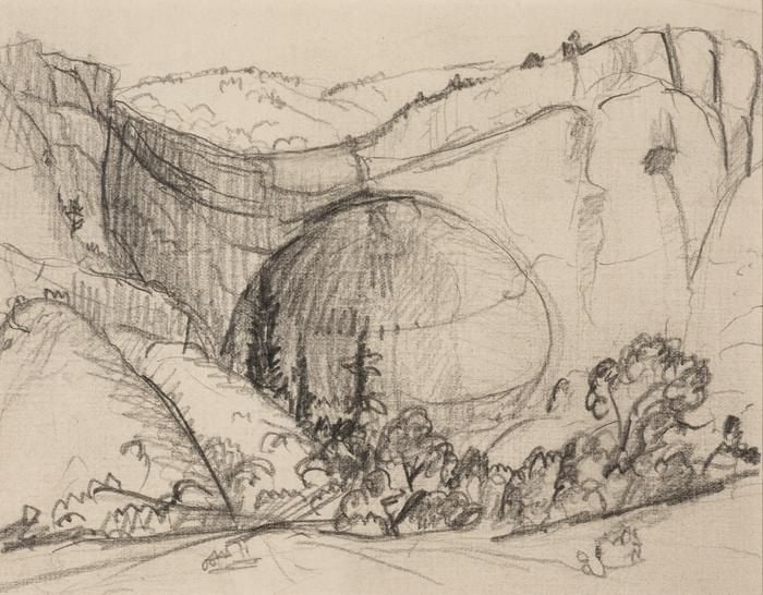 Echo Cave, Near Chama, graphite on paper, 4-3/4 x 6-1/4 inches, NP66-209