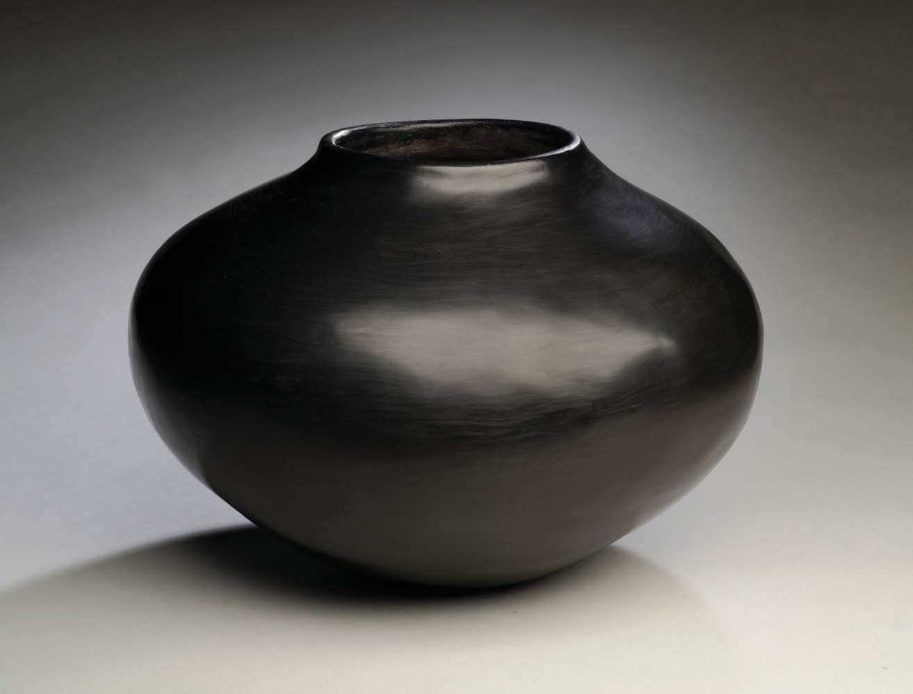 Santa Clara Olla, c.1900-1910, fired blackware, 12 inches high&amp;nbsp;