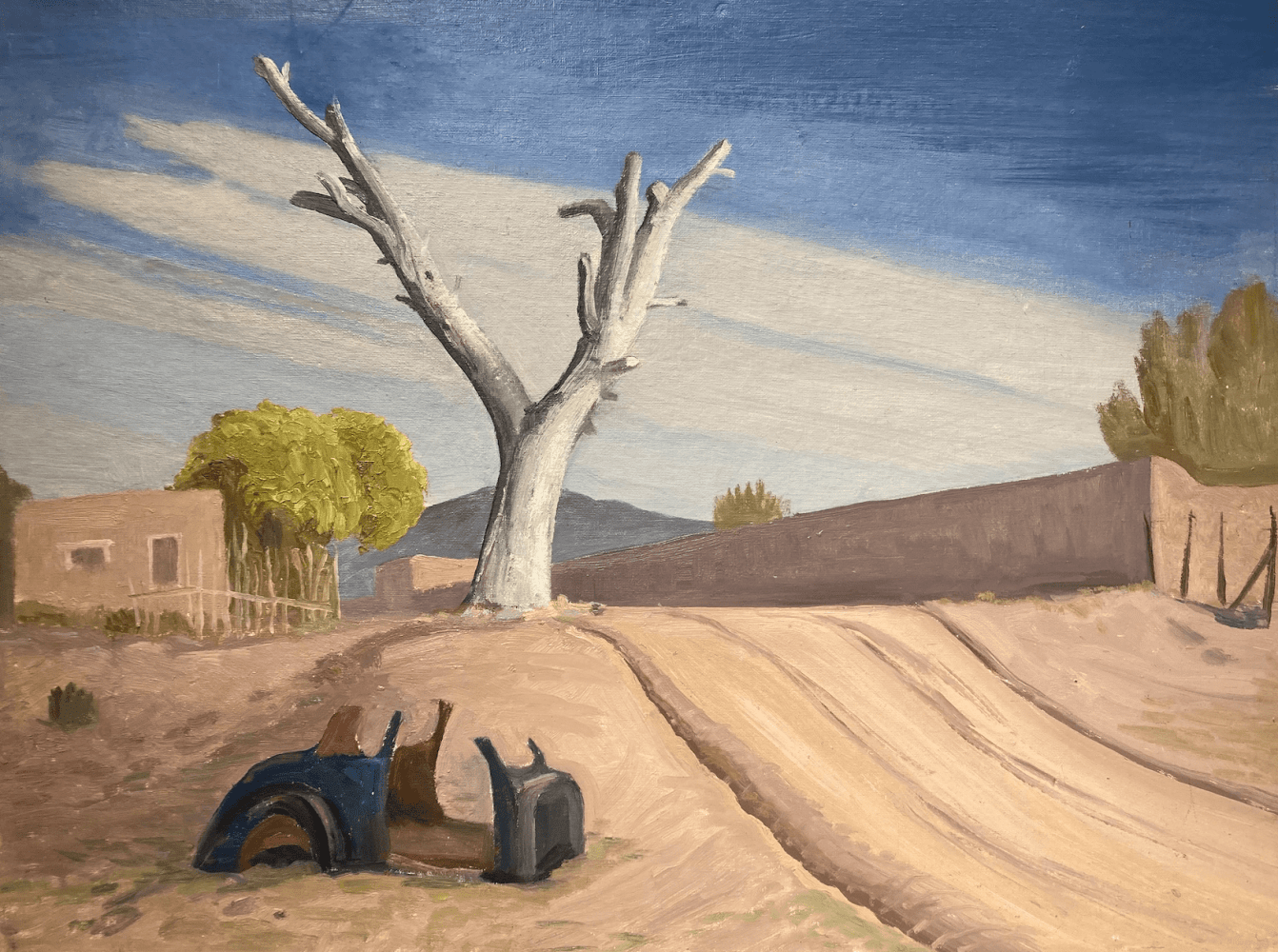 Deserted Road, oil on artist&amp;#39;s board, 17-7/8 x 23-7/8 inches, NP66-553