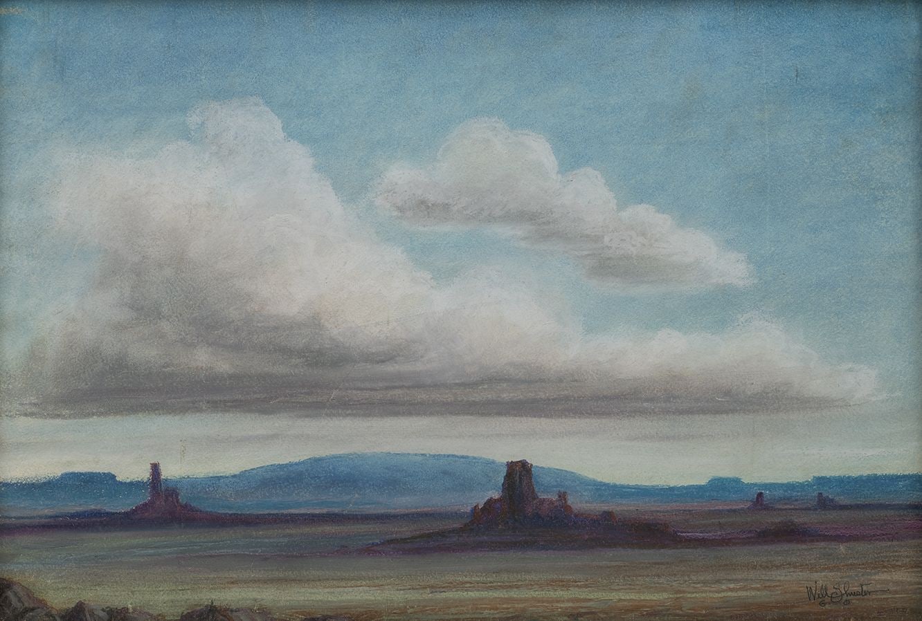 Clouds and Desert Landscape, d. 1960, pastel on &amp;ldquo;Whatman&amp;rdquo; paper, 14 1/2 x 20 5/8 inches, NP66-557
