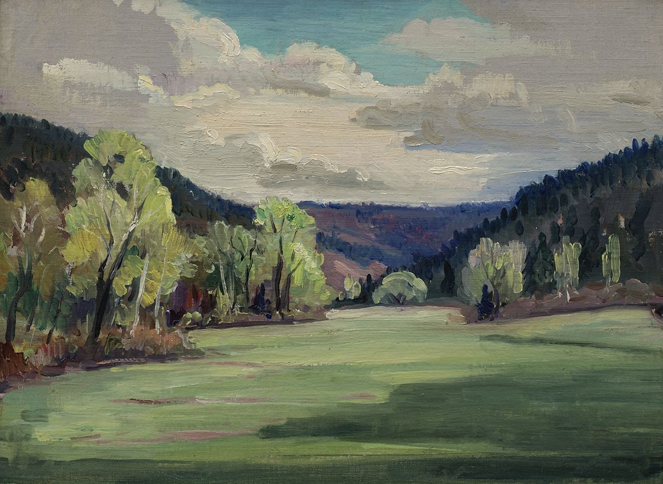 On the Little Poneal, oil on board, 11-1/2 x 15-3/8 inches, NP66-532