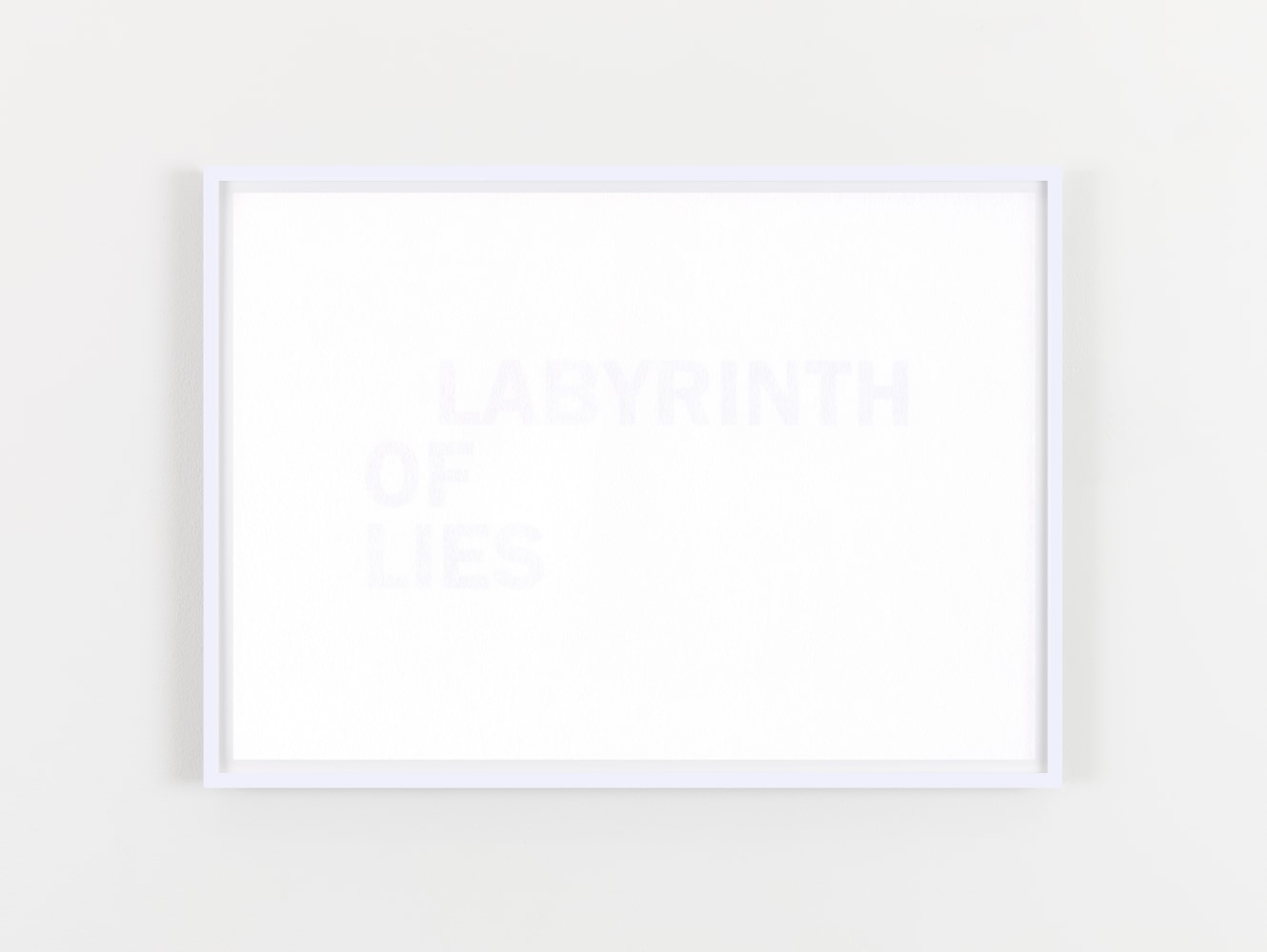 LABYRINTH OF LIES
2020
Inkjet print on reverse of 160gsm acid free paper
edition of 6
21 x 29.7 cm / 8.3 x 11.7 in unframed&amp;nbsp;
​&amp;euro;4,000 ex VAT