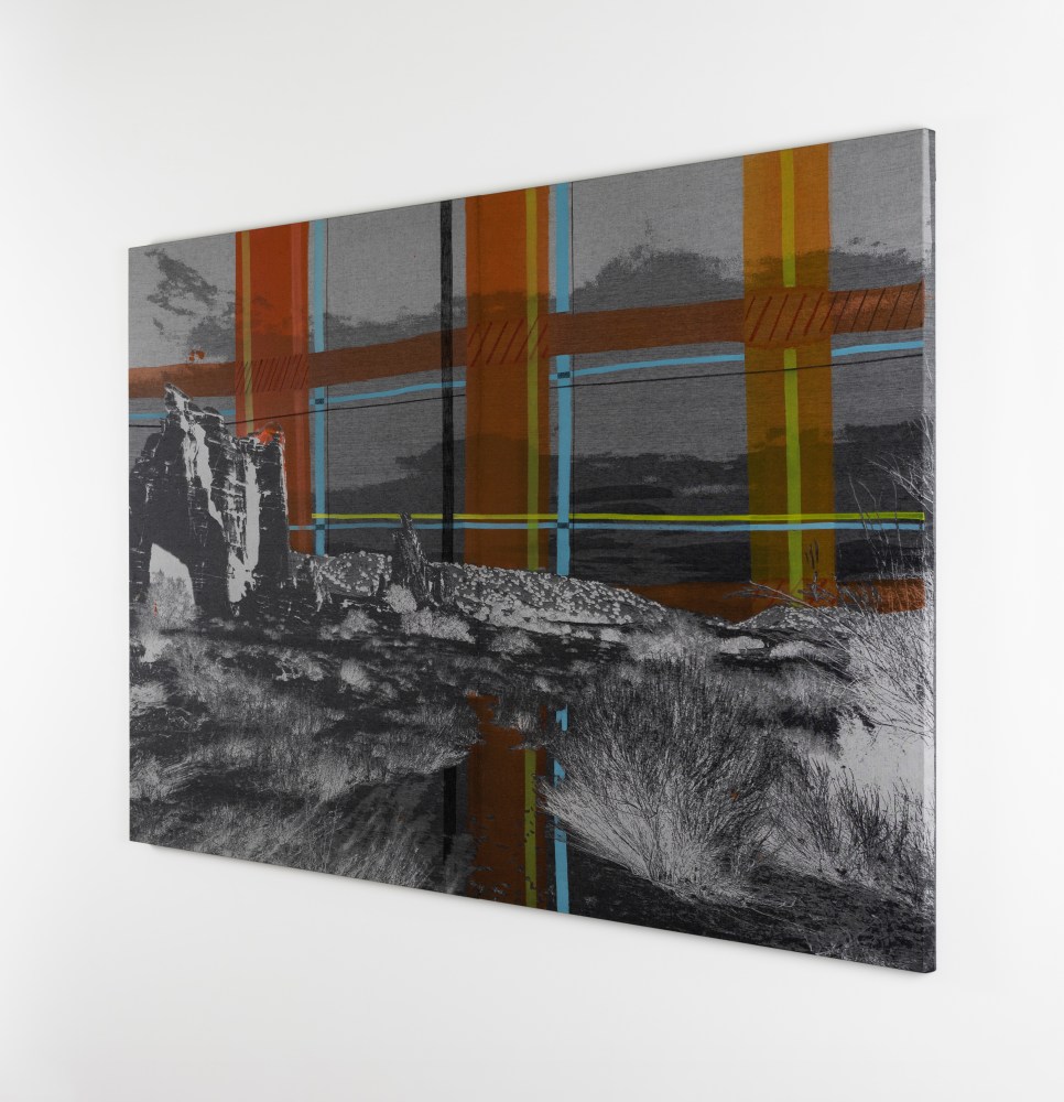 Caragh Thuring
Desire Lines
2019
acrylic, gouache, oil stick, charcoal on woven linen and cotton
147.5 x 218.5 cm / 58.1 x 86 in
TDA10955