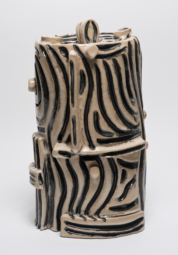 A 1985 ceramic by Lee Mullican