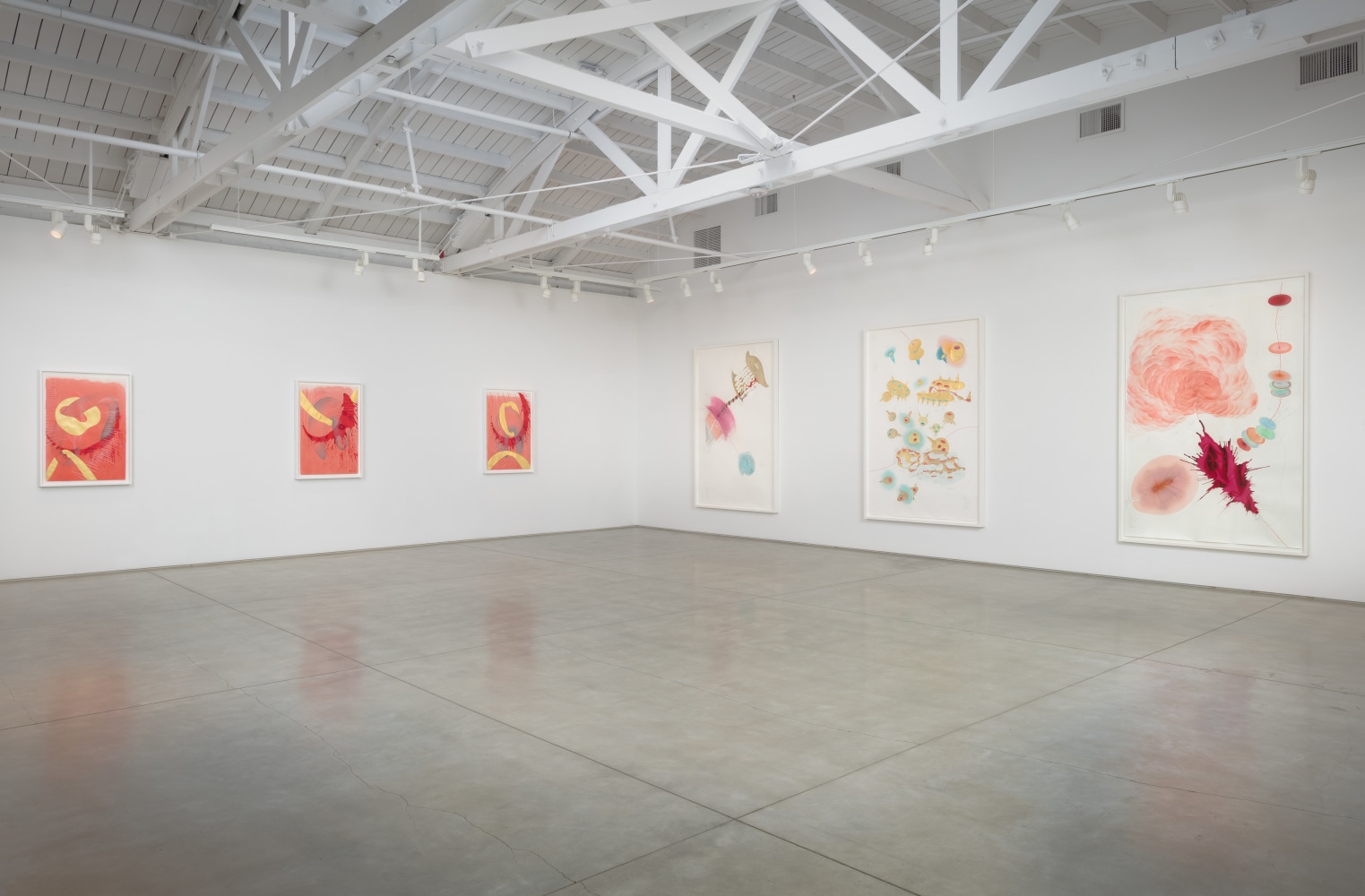 Installation view of Jorinde Voigt: Works on Paper​​​​​​​, 2025