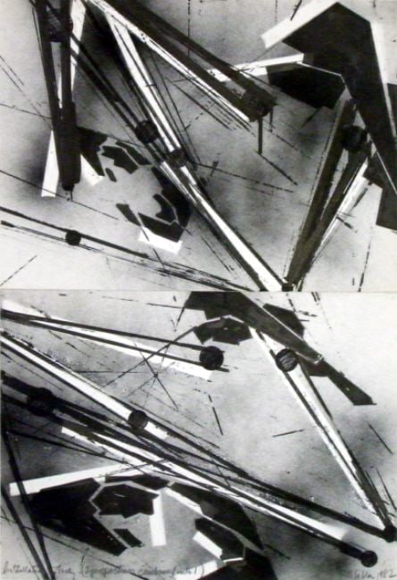 Untitled (installation Study - two perspectives combined into one), 1982