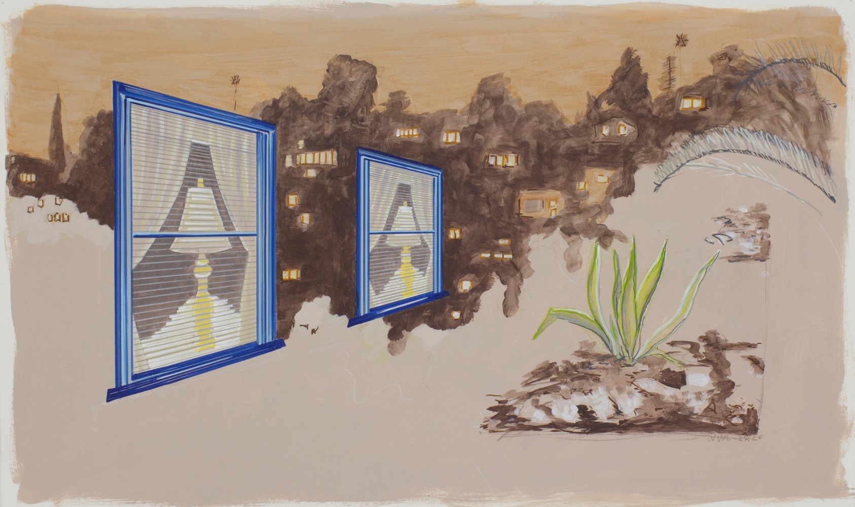 William Leavitt, Receding Windows, Agave, 2020