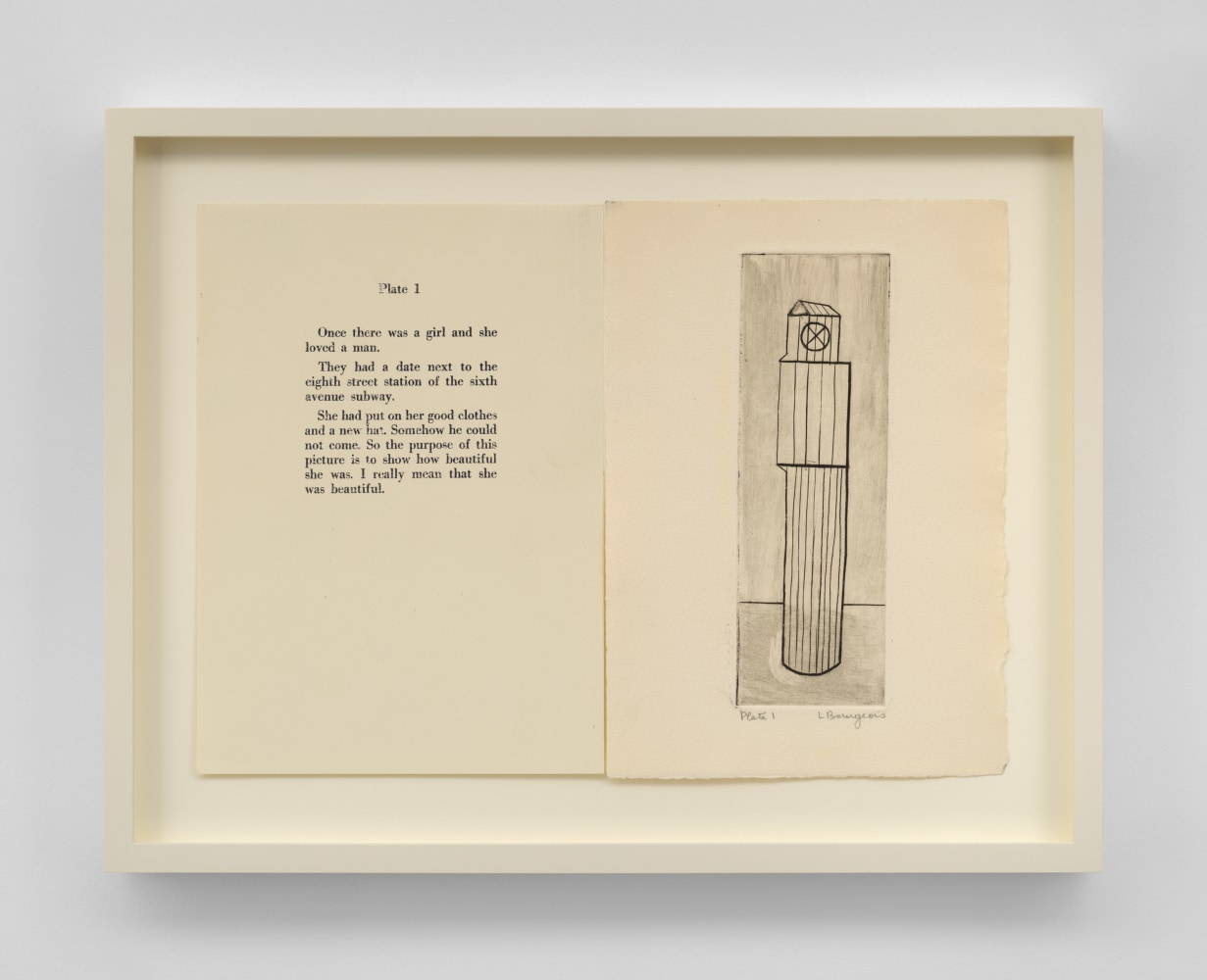 Louise Bourgeois, Plate 1&amp;nbsp;from the illustrated book&amp;nbsp;He Disappeared into Complete Silence,&amp;nbsp;1947.&amp;nbsp;Engraving&amp;nbsp;and drypoint on smooth wove paper,&amp;nbsp;10 x 14 inches, spread. &amp;copy; The Easton Foundation / VAGA at Artists Rights Society (ARS), NY.