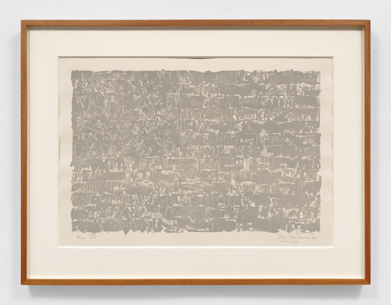 Jasper Johns (b. 1930)

Flag III, 1960

Lithograph on Arches paper

17 3/4 x 26 7/8 inches, image

22 1/4 x 30 inches, sheet

Edition of 10