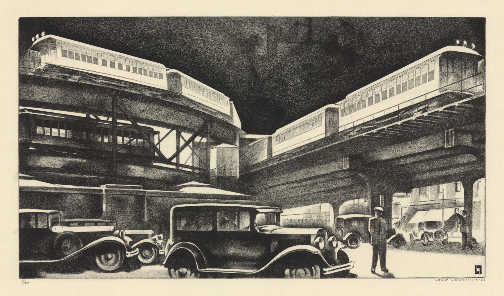 Louis Lozowick (1892-1973)
Traffic, 1930
Lithograph
9 1/8 x 16 1/8 inches