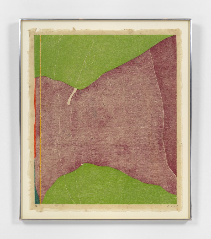 Helen Frankenthaler

Savage Breeze,&amp;nbsp;1974

Woodcut printed in eight colors on buff laminated Nepalese handmade paper from eight lauan mahogany plywood blocks

31 3/4 x 27 inches

Edition of 31

Harrison 47; Clark 51; Sparks 29; AAA 12; NGA 28