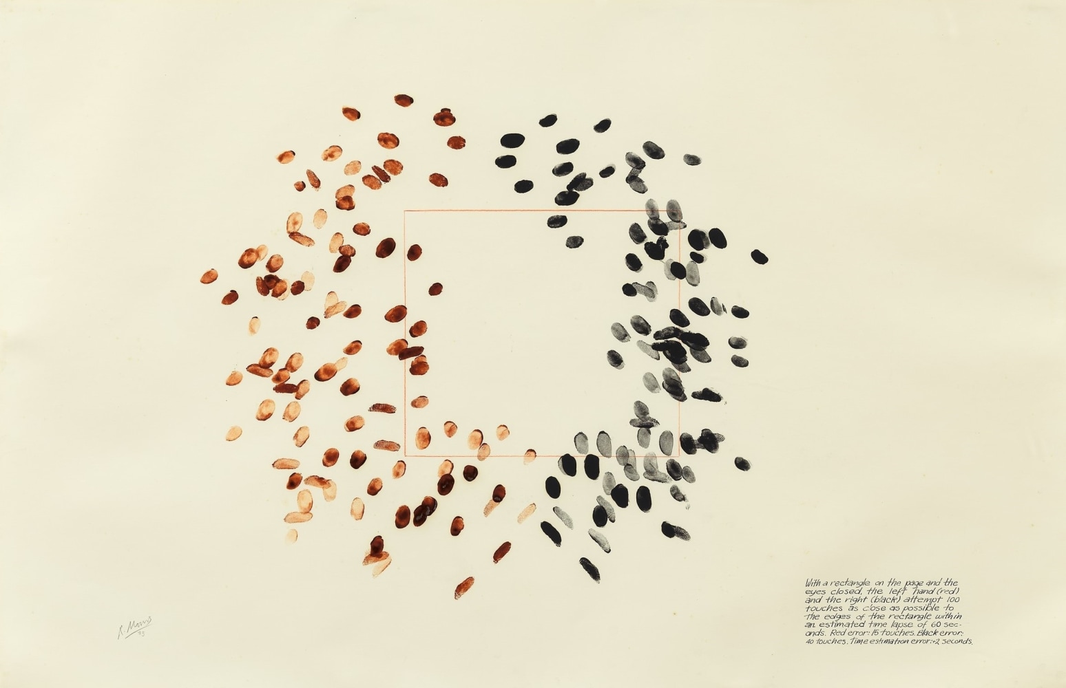 Robert Morris
Blind Time I, 1973
Powdered pigment in plate oil on paper
26 x 40 inches