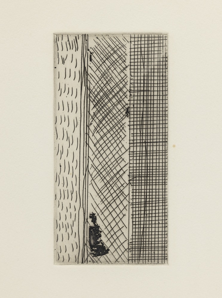 Barnett Newman
Note I&amp;nbsp;(detail), 1968
Etching
5 15/16 x 2 15/16 inches, image
19 7/8 x 14 inches, sheet