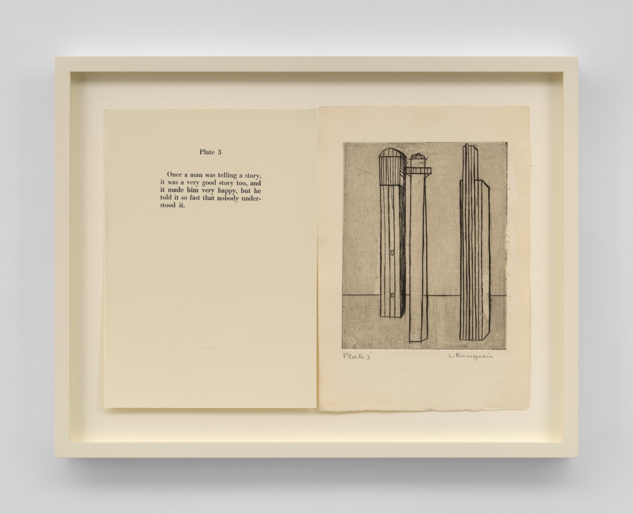 Louise Bourgeois,&amp;nbsp;Plate 3&amp;nbsp;from the illustrated book&amp;nbsp;He Disappeared into Complete Silence,&amp;nbsp;1947.&amp;nbsp;Engraving&amp;nbsp;on smooth wove paper,&amp;nbsp;10 x 14 inches, spread. &amp;copy; The Easton Foundation / VAGA at Artists Rights Society (ARS), NY.