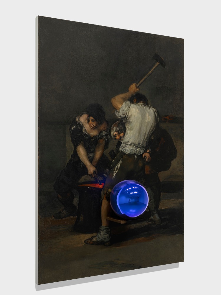 Jeff&amp;nbsp;Koons&amp;nbsp;(b. 1955)

Gazing Ball (Goya The Forge), 2015-17

Oil on canvas, glass, and aluminum

77 1/2 x 53 3/4 x 14 3/4 inches
