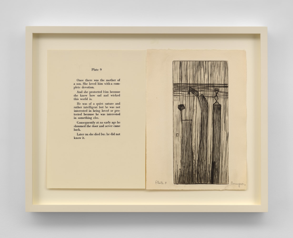 Louise Bourgeois,&amp;nbsp;Plate 9&amp;nbsp;from the illustrated book&amp;nbsp;He Disappeared into Complete Silence,&amp;nbsp;1947.&amp;nbsp;Engraving on smooth wove paper,&amp;nbsp;10 x 14 inches, spread. &amp;copy; The Easton Foundation / VAGA at Artists Rights Society (ARS), NY.