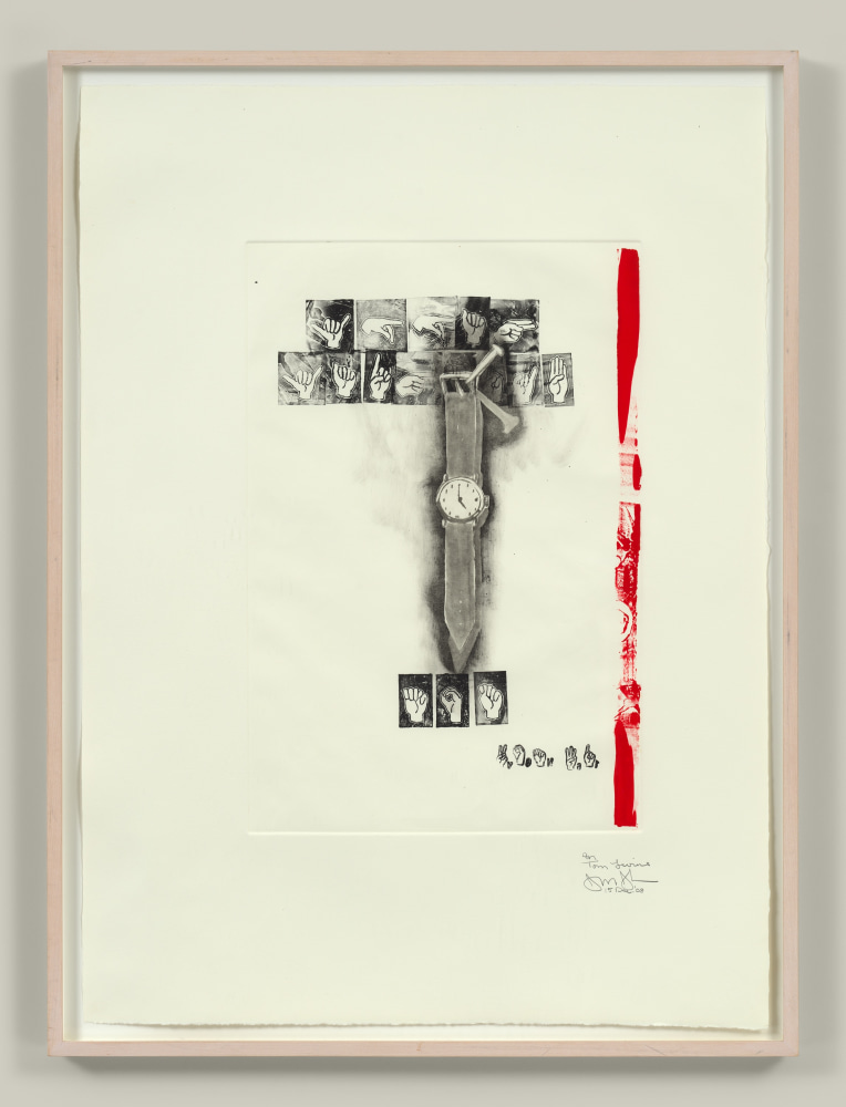 Jasper Johns&amp;nbsp;
Untitled, 2008&amp;nbsp;
Monotype printed on wove paper&amp;nbsp;
19 3/8 x 13 inches, image&amp;nbsp;
31 3/4 x 22 5/8 inches, sheet&amp;nbsp;

M92&amp;nbsp;