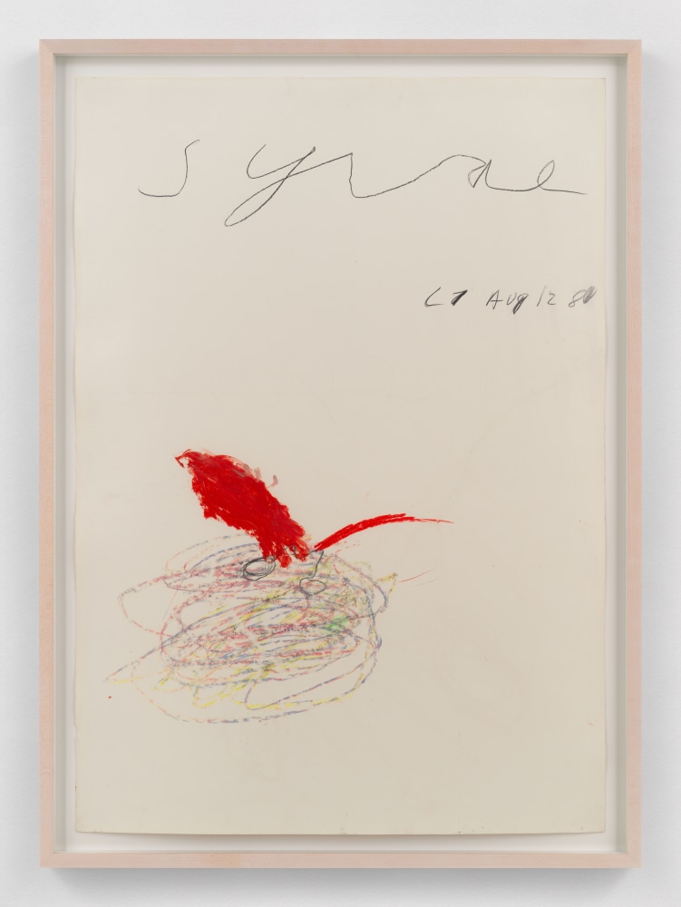Cy Twombly&amp;nbsp;

Sylvae, August 12, 1981

Oil stick, wax crayon, pencil

39 3/8 x 27 7/8 inches

Del Roscio Cat. Rais. Drawings vol. 7, no. 83