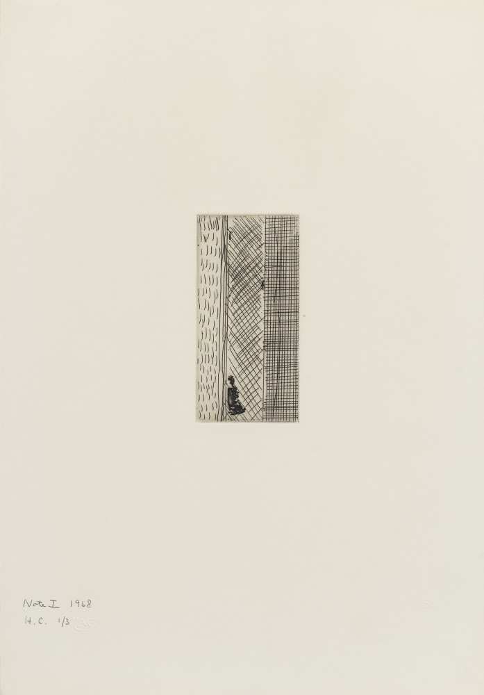 Barnett Newman
Note I, 1968
Etching
5 15/16 x 2 15/16 inches, image
19 7/8 x 14 inches, sheet