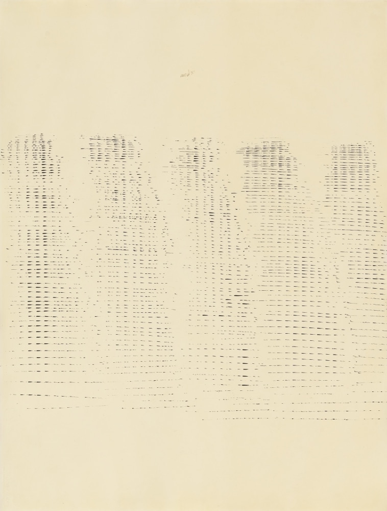 Heinz Mack
Zeichnung mit kleinen Frequenzen, 1958
Ink on paper
25 1/2 x 19 5/8 inches