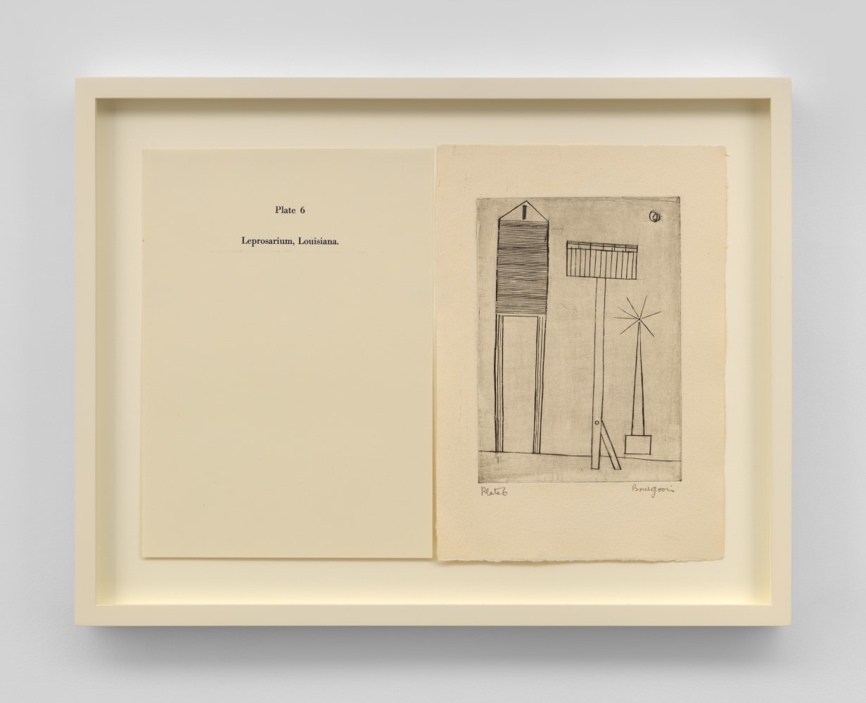 Louise Bourgeois,&amp;nbsp;Plate 6&amp;nbsp;from the illustrated book&amp;nbsp;He Disappeared into Complete Silence,&amp;nbsp;1947.&amp;nbsp;Engraving on smooth wove paper,&amp;nbsp;10 x 14 inches, spread. &amp;copy; The Easton Foundation / VAGA at Artists Rights Society (ARS), NY.
