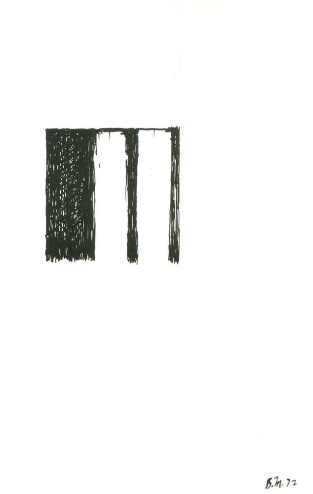 Brice Marden

Suicide Note, 1972

Ink on paper

11 3/4 x 7 3/4 inches

Private Collection