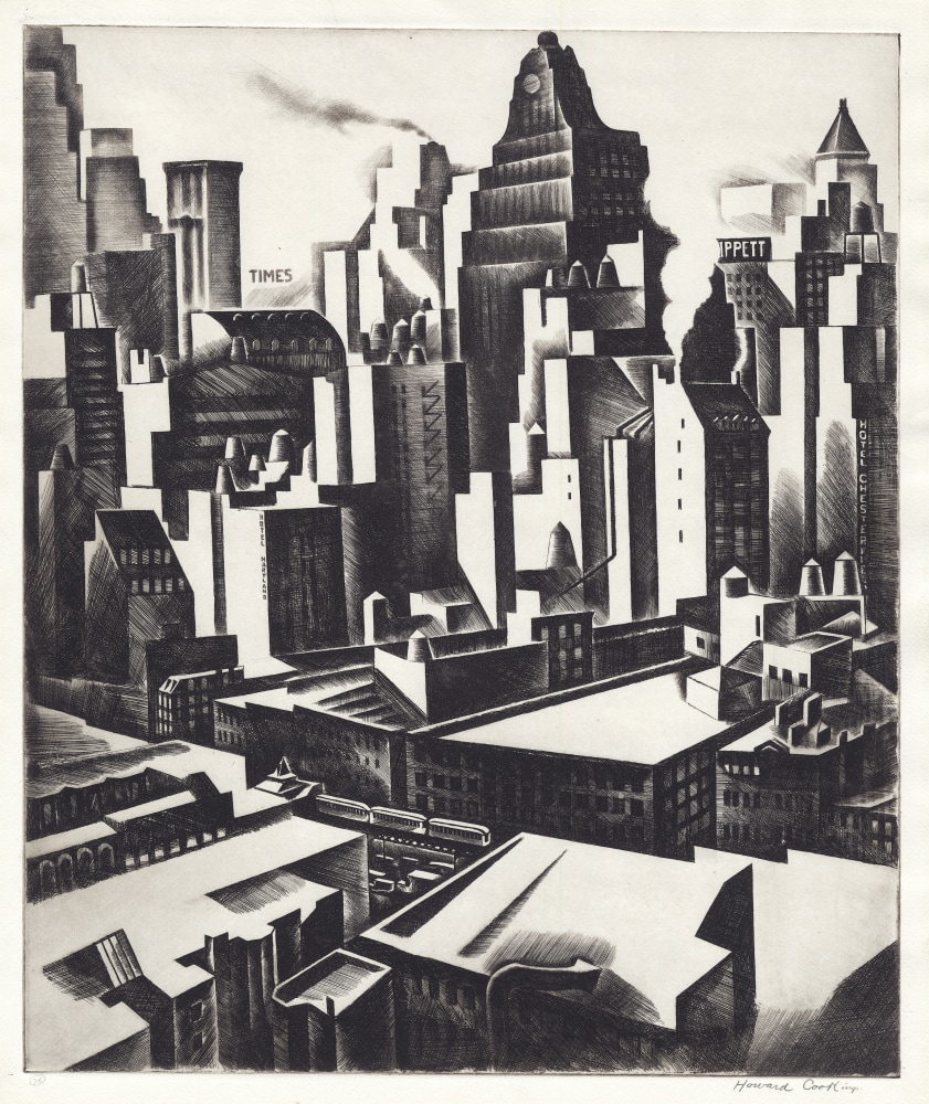 Howard Norton Cook (1901-1980)
Times Square Sector, 1930
Etching
12 x 9 15/16 inches, image