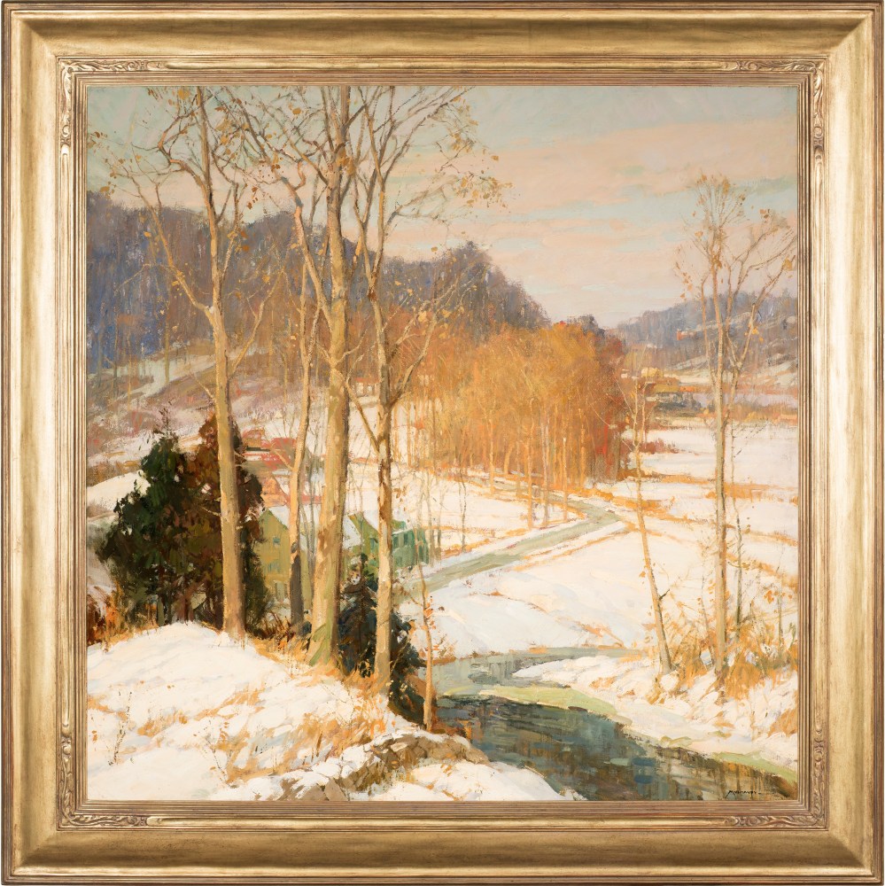 Frederick J. Mulhaupt (1871–1938), The Valley Road, c. 1925, oil on canvas, 36 x 36 in., signed lower right: Mulhaupt (framed)