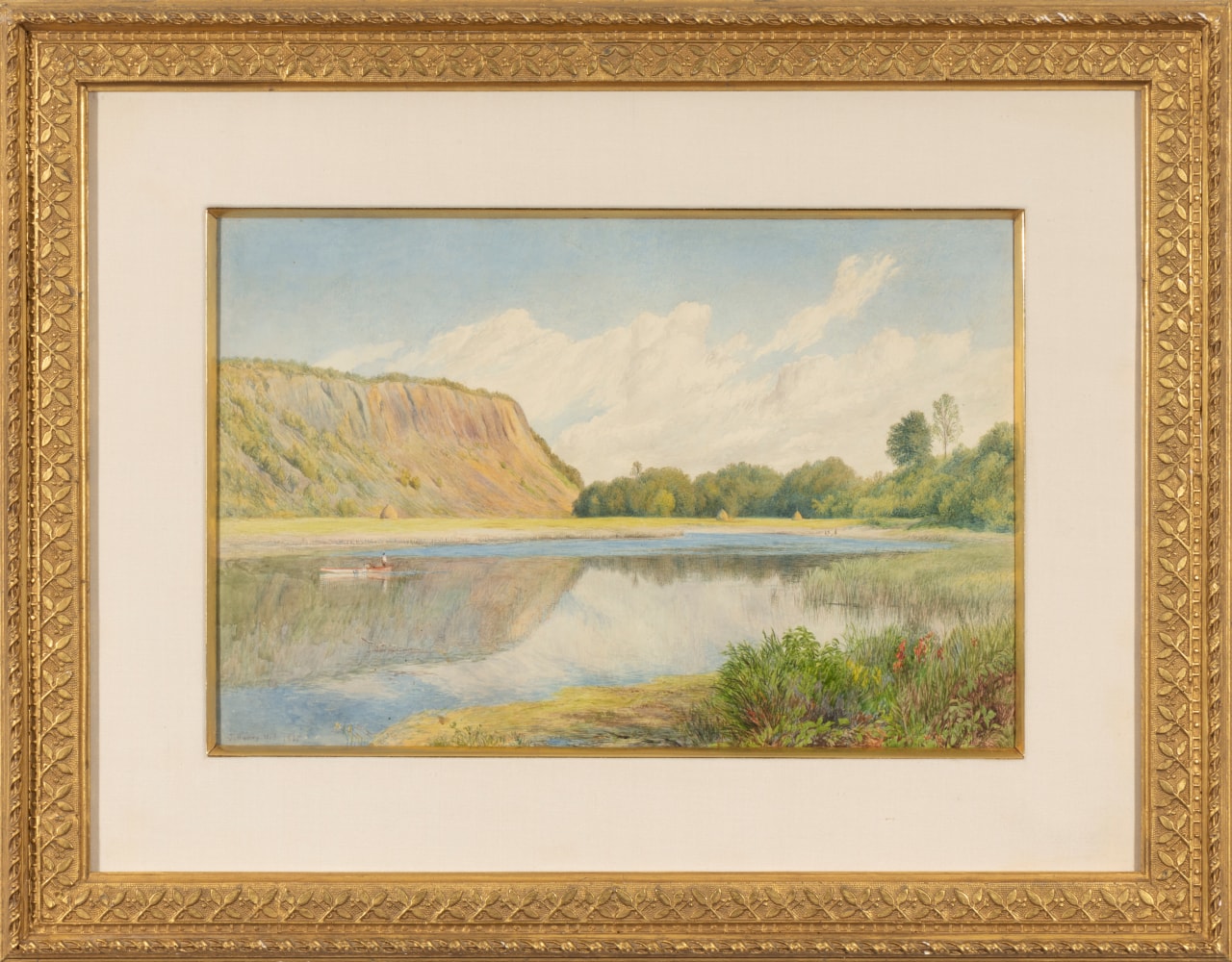 John Henry Hill (1839–1922). Marsh Landscape, 1865. Watercolor on paper, 10 1/4 x 15 1/4 in. Signed and dated lower left: J. Henry Hill 1865 (framed)