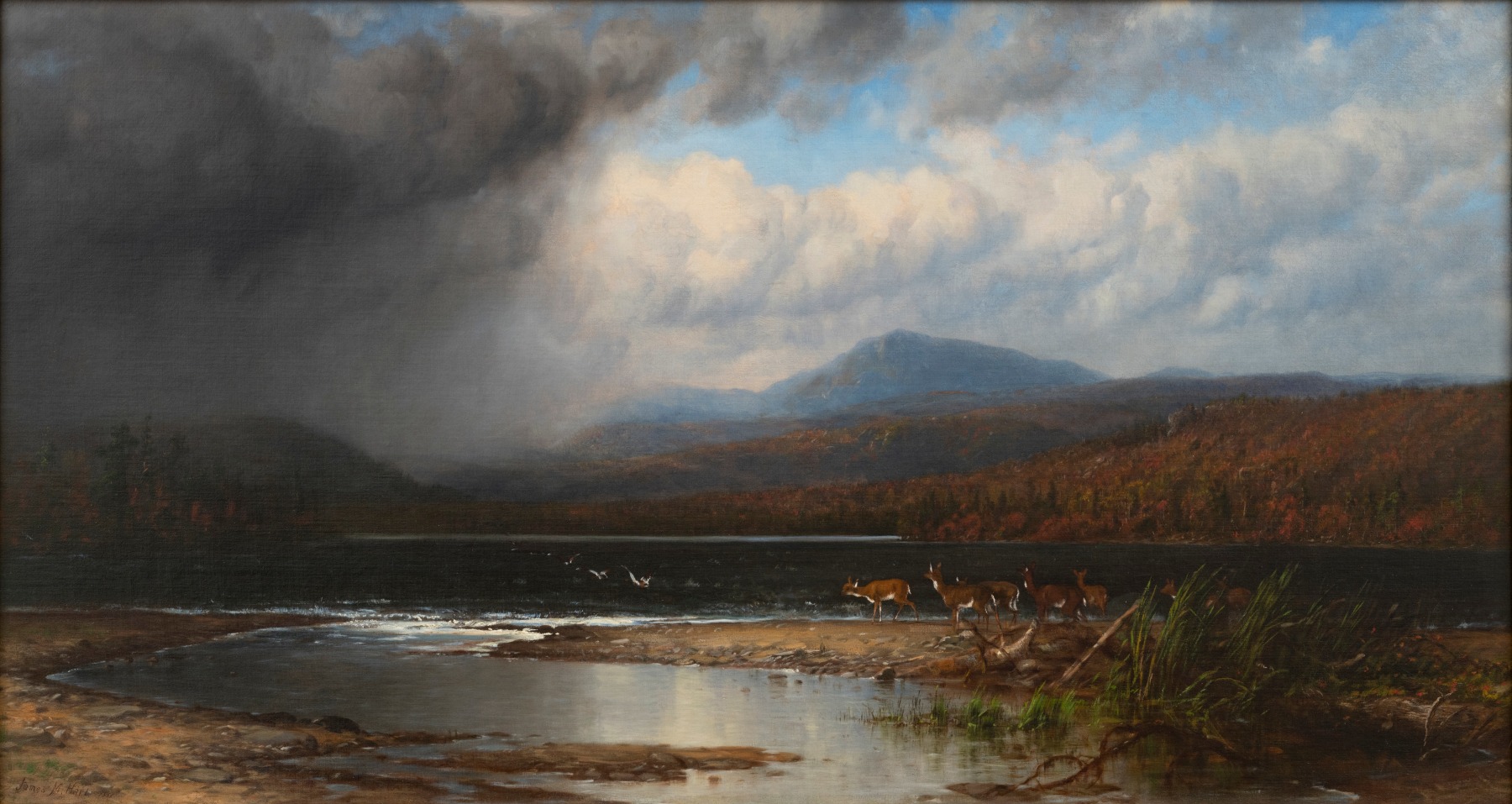 James M. Hart (1828–1901). Approaching Storm, Adirondacks, 1866. Oil on canvas, 24 x 46 in., signed and dated lower left: James M. Hart 1866